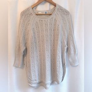 Anthropologie Sparrow Scalloped Bottom Sweater, Grey, Medium